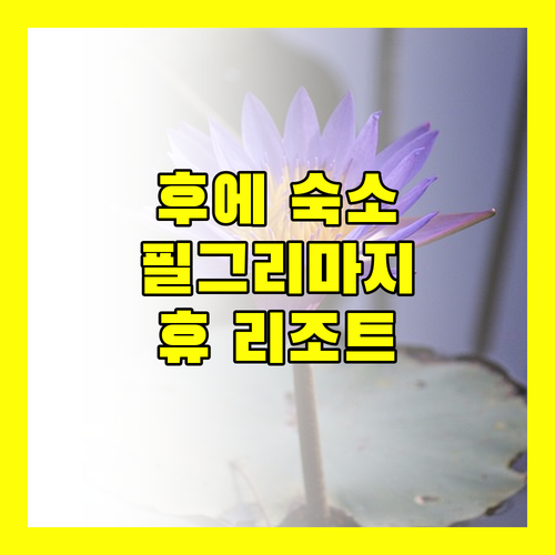 후에 여행 숙소 추천 필그리마지 빌리지 휴 리조트 스파