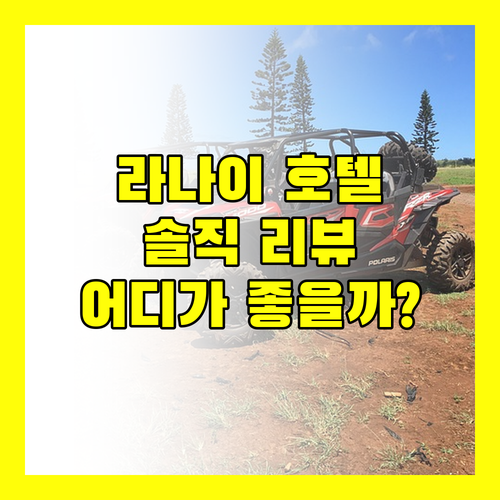 라나이 여행, 어떤 호텔이 좋을까? 솔직 리뷰 대방출!
