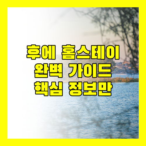 후에 홈스테이 완벽 가이드 카나리부터 드 후에 스페이스까지