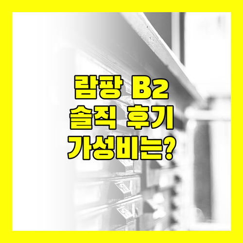 B2 람팡 솔직 후기 가격 대비 괜찮을까 직접 경험해보니