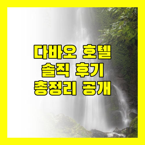 다바오 호텔 리뷰 총정리! 실제 투숙객들의 생생한 후기 공개