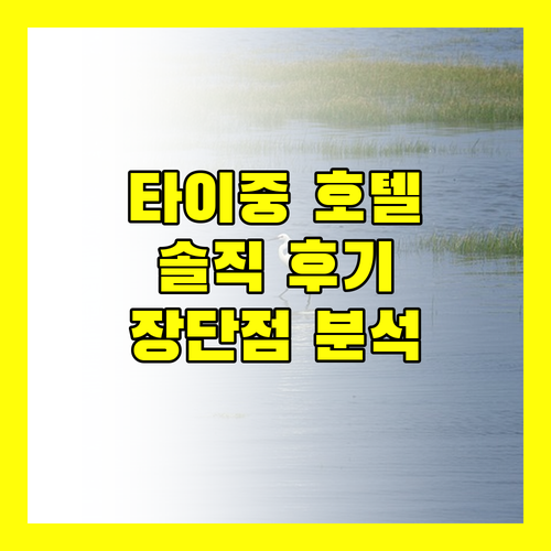 솔직 후기! 타이중 인기 호텔, 장단점 완벽 분석
