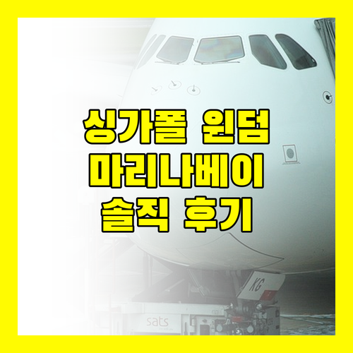 윈덤 싱가폴 호텔 마리나베이 뷰와 편안함에 대한 솔직 후기